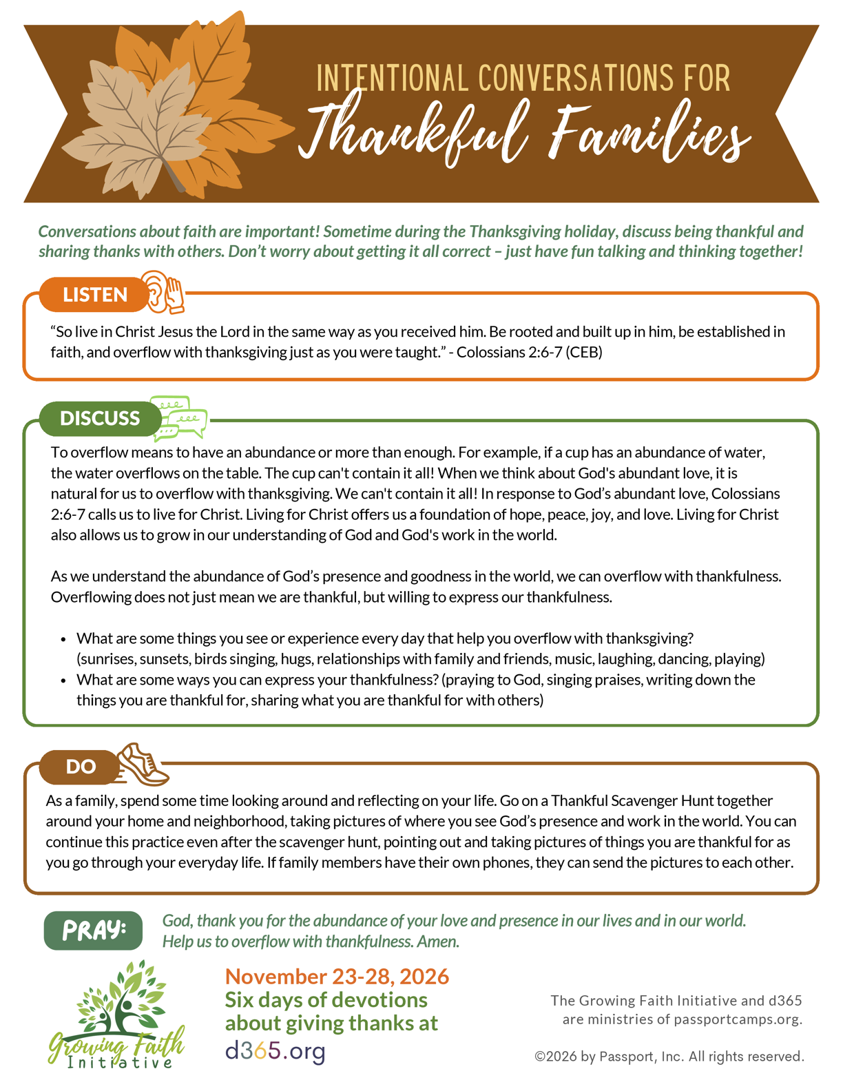 Thankful Families - Resource 2026